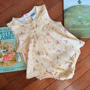 Spring Floral Girly Dress Bodysuit, 9m